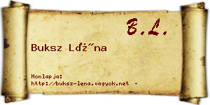 Buksz Léna névjegykártya
